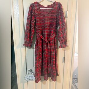 JODIFL Red Plaid Midi Dress